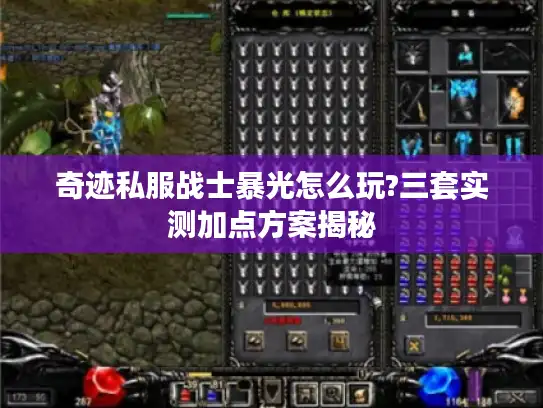奇迹私服战士暴光怎么玩?三套实测加点方案揭秘
