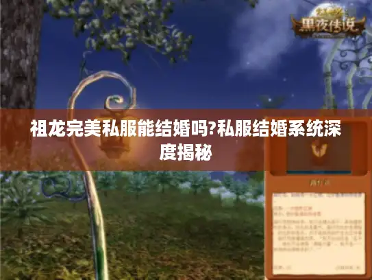 祖龙完美私服能结婚吗?私服结婚系统深度揭秘