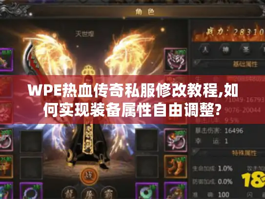 WPE热血传奇私服修改教程,如何实现装备属性自由调整?