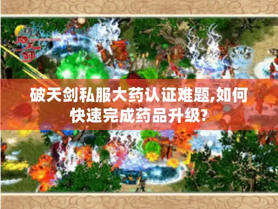 破天剑私服大药认证难题,如何快速完成药品升级? 破天剑私服大药认证难题,如何快速完成药品升级?