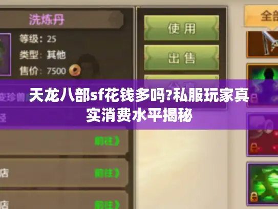 天龙八部sf花钱多吗?私服玩家真实消费水平揭秘 天龙八部sf花钱多吗?私服玩家真实消费水平揭秘