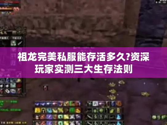 祖龙完美私服能存活多久?资深玩家实测三大生存法则