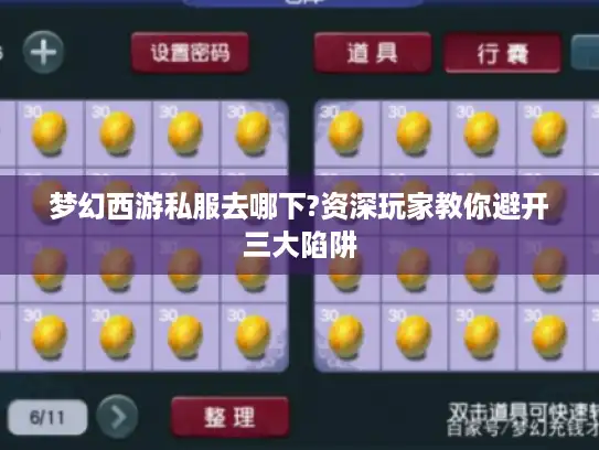 梦幻西游私服去哪下?资深玩家教你避开三大陷阱