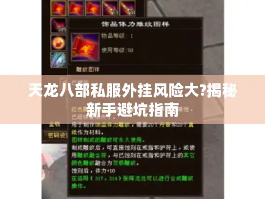 天龙八部私服外挂风险大?揭秘新手避坑指南