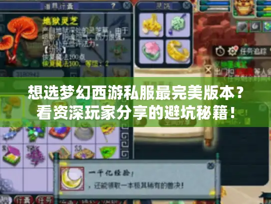 想选梦幻西游私服最完美版本？看资深玩家分享的避坑秘籍！