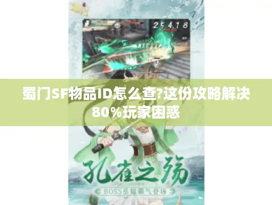 蜀门SF物品ID怎么查?这份攻略解决80%玩家困惑