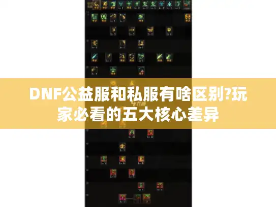 DNF公益服和私服有啥区别?玩家必看的五大核心差异