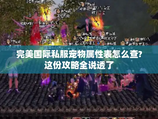 完美国际私服宠物属性表怎么查?这份攻略全说透了