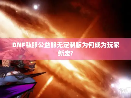 DNF私服公益服无定制版为何成为玩家新宠?