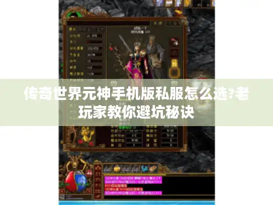 传奇世界元神手机版私服怎么选?老玩家教你避坑秘诀 传奇世界元神手机版私服怎么选?老玩家教你避坑秘诀