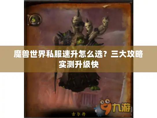 魔兽世界私服速升怎么选？三大攻略实测升级快