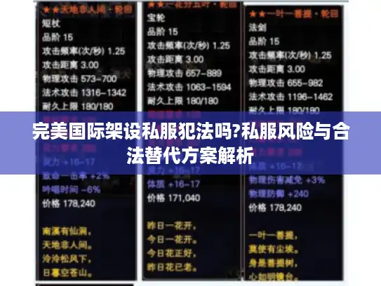 完美国际架设私服犯法吗?私服风险与合法替代方案解析