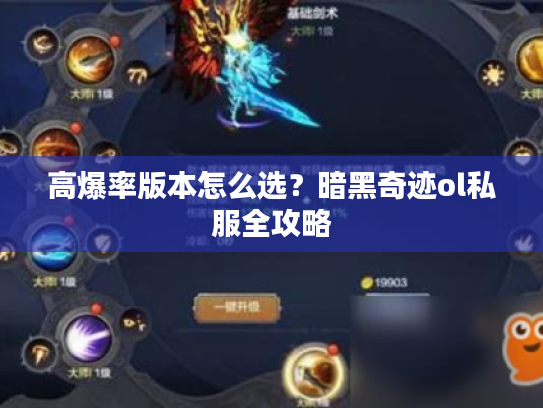 高爆率版本怎么选?暗黑奇迹ol私服全攻略 高爆率版本怎么选?暗黑奇迹ol私服全攻略