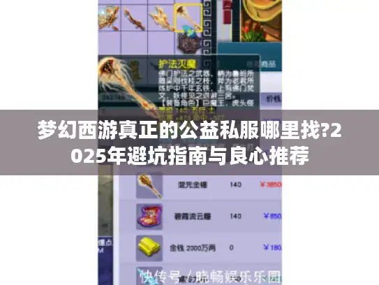 梦幻西游真正的公益私服哪里找?2025年避坑指南与良心推荐