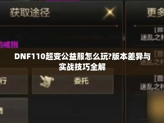 DNF110超变公益服怎么玩?版本差异与实战技巧全解