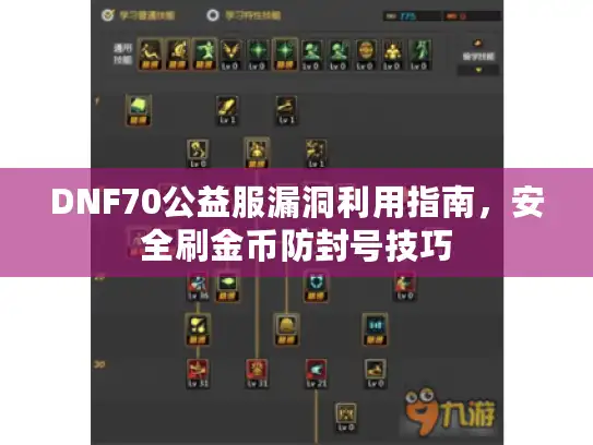 DNF70公益服漏洞利用指南,安全刷金币防封号技巧 DNF70公益服漏洞利用指南,安全刷金币防封号技巧