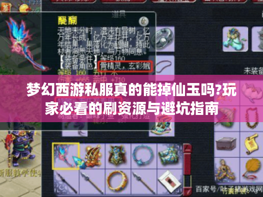 梦幻西游私服真的能掉仙玉吗?玩家必看的刷资源与避坑指南