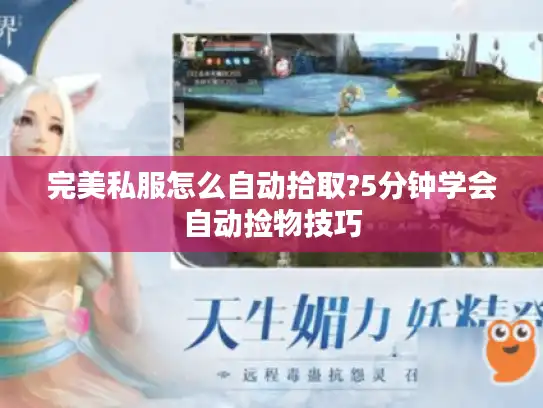 完美私服怎么自动拾取?5分钟学会自动捡物技巧 完美私服怎么自动拾取?5分钟学会自动捡物技巧
