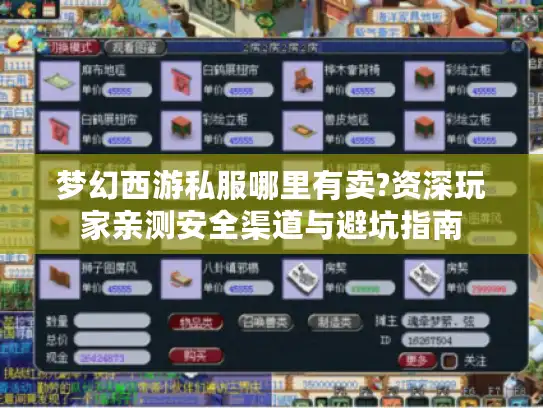 梦幻西游私服哪里有卖?资深玩家亲测安全渠道与避坑指南