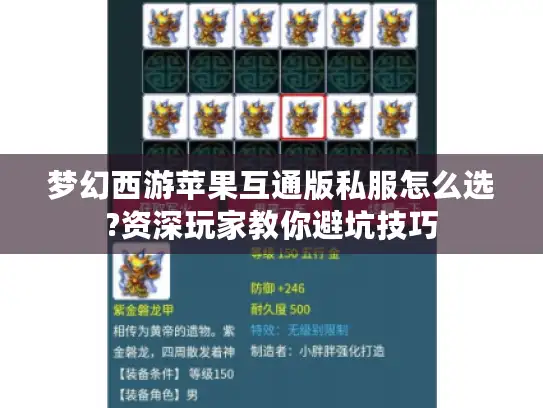 梦幻西游苹果互通版私服怎么选?资深玩家教你避坑技巧
