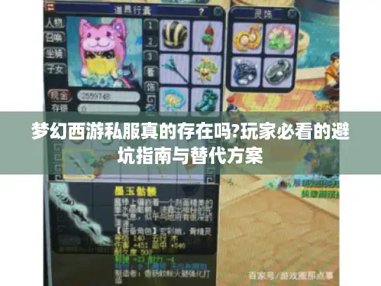 梦幻西游私服真的存在吗?玩家必看的避坑指南与替代方案