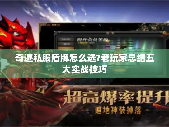 奇迹私服盾牌怎么选?老玩家总结五大实战技巧