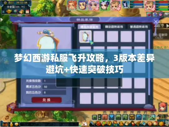 梦幻西游私服飞升攻略，3版本差异避坑+快速突破技巧