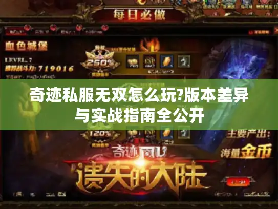 奇迹私服无双怎么玩?版本差异与实战指南全公开