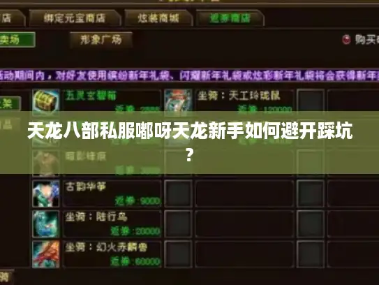 天龙八部私服嘟呀天龙新手如何避开踩坑?