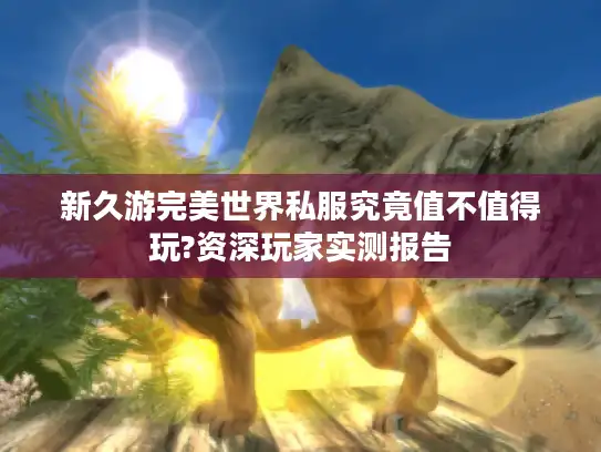 新久游完美世界私服究竟值不值得玩?资深玩家实测报告