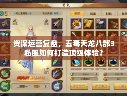 资深运营复盘，五毒天龙八部3私服如何打造顶级体验？