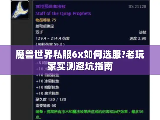魔兽世界私服6x如何选服?老玩家实测避坑指南