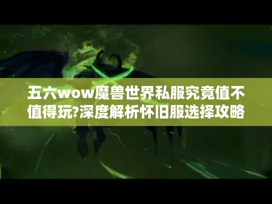 五六wow魔兽世界私服究竟值不值得玩?深度解析怀旧服选择攻略