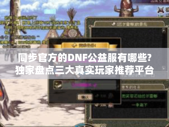 同步官方的DNF公益服有哪些?独家盘点三大真实玩家推荐平台
