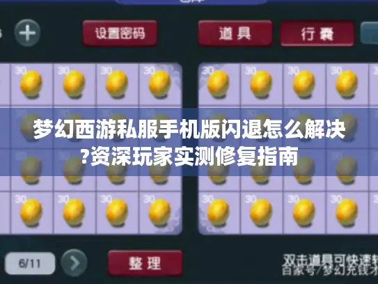 梦幻西游私服手机版闪退怎么解决?资深玩家实测修复指南 梦幻西游私服手机版闪退怎么解决?资深玩家实测修复指南
