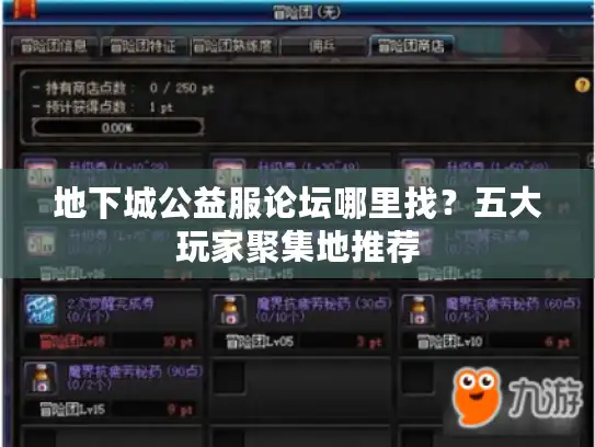 地下城公益服论坛哪里找？五大玩家聚集地推荐