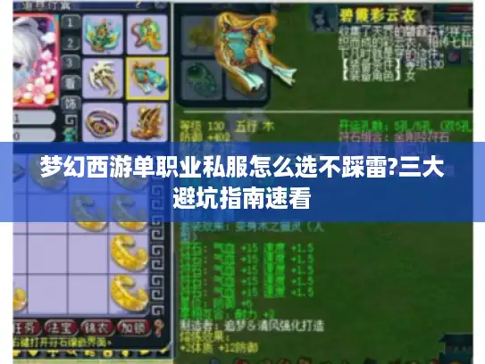 梦幻西游单职业私服怎么选不踩雷?三大避坑指南速看