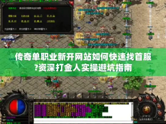 传奇单职业新开网站如何快速找首服?资深打金人实操避坑指南