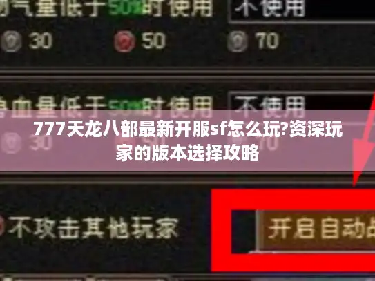 777天龙八部最新开服sf怎么玩?资深玩家的版本选择攻略