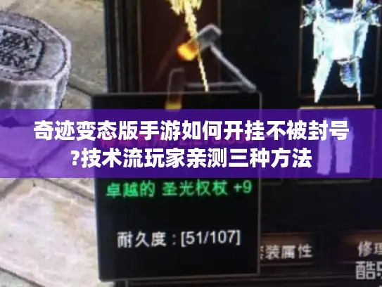 奇迹变态版手游如何开挂不被封号?技术流玩家亲测三种方法