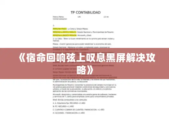 《宿命回响弦上叹息黑屏解决攻略》