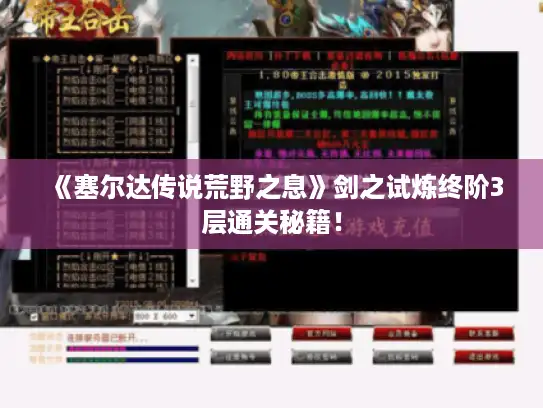 《塞尔达传说荒野之息》剑之试炼终阶3层通关秘籍！