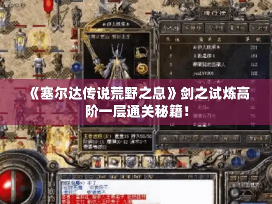 《塞尔达传说荒野之息》剑之试炼高阶一层通关秘籍！