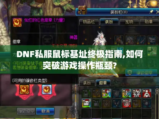 DNF私服鼠标基址终极指南,如何突破游戏操作瓶颈?