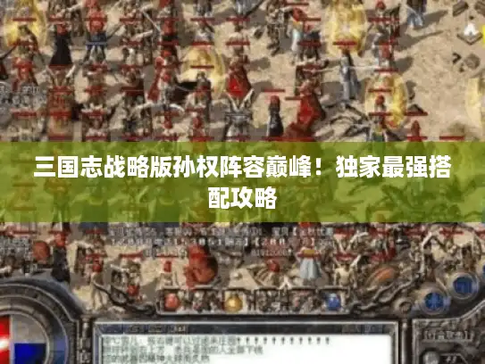 三国志战略版孙权阵容巅峰！独家最强搭配攻略