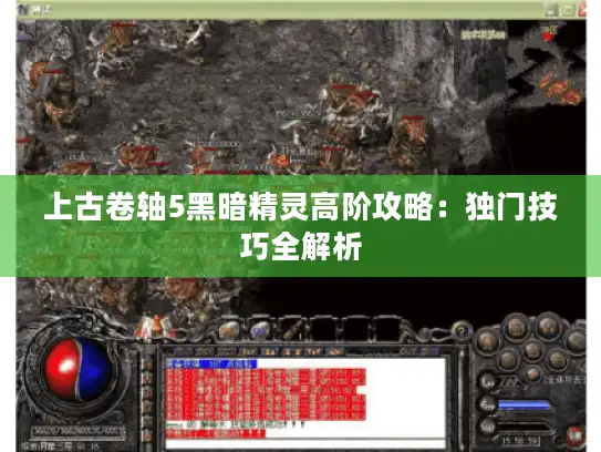 上古卷轴5黑暗精灵高阶攻略：独门技巧全解析