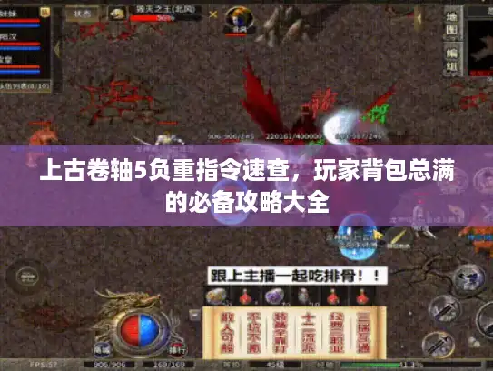 上古卷轴5负重指令速查,玩家背包总满的必备攻略大全 上古卷轴5负重指令速查,玩家背包总满的必备攻略大全