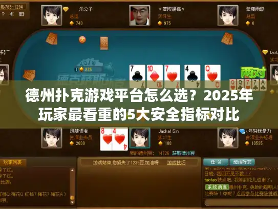 德州扑克游戏平台怎么选？2025年玩家最看重的5大安全指标对比