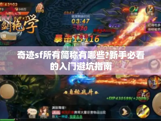 奇迹sf所有简称有哪些?新手必看的入门避坑指南