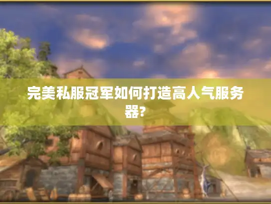 完美私服冠军如何打造高人气服务器?